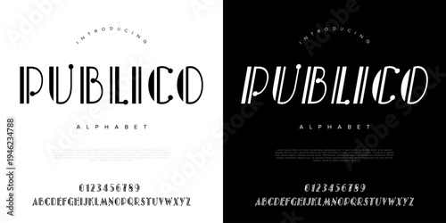 Publico retro inline decorative alphabet font with elegant line art for luxury branding and classic design