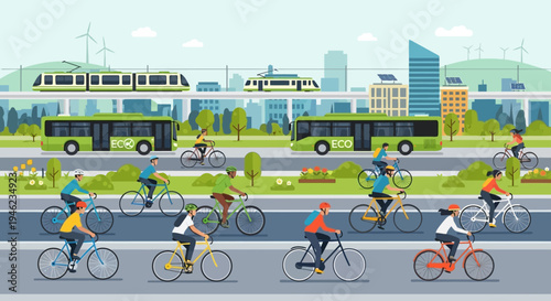 Group of cyclists riding bicycles together.