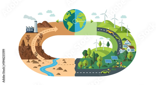 Environmental circular cycle symbol representing sustainability.