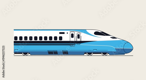 Modern High-Speed Bullet Train Illustration