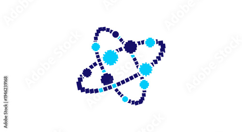 Abstract Atomic Structure Digital Illustration