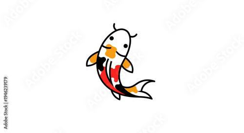 Cute Cartoon Koi Fish Illustration