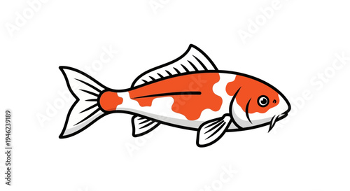 Cartoon Japanese Koi Fish Illustration