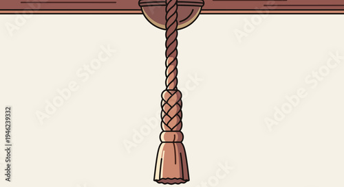 Vintage Decorative Curtain Tieback Tassel Illustration