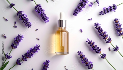Lavender Decorated Serum Bottle