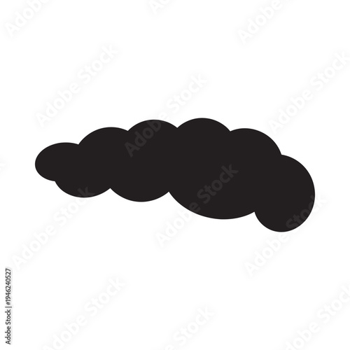 A simple black silhouette of a rounded irregularly shaped cloud form