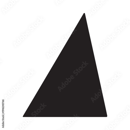 A simple image displaying a solid black right triangle on a white background