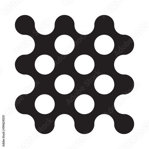 Abstract black and white pattern resembling a cellular or honeycomb structure