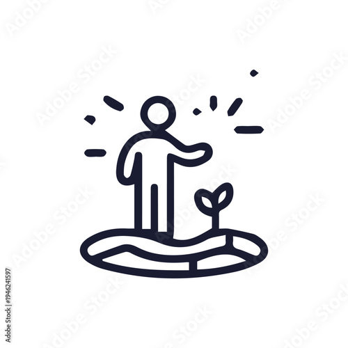 Hopeful Person Finds A Tiny Plant Sprout Growing In Barren Land