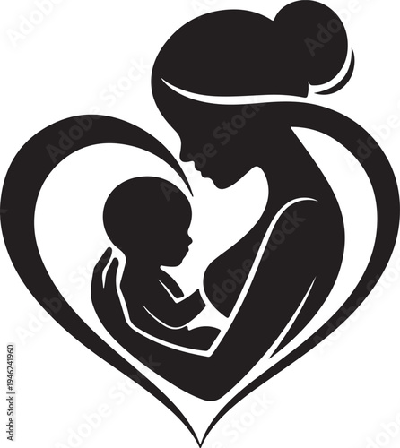 Mother Holding Baby With Heart Shape
