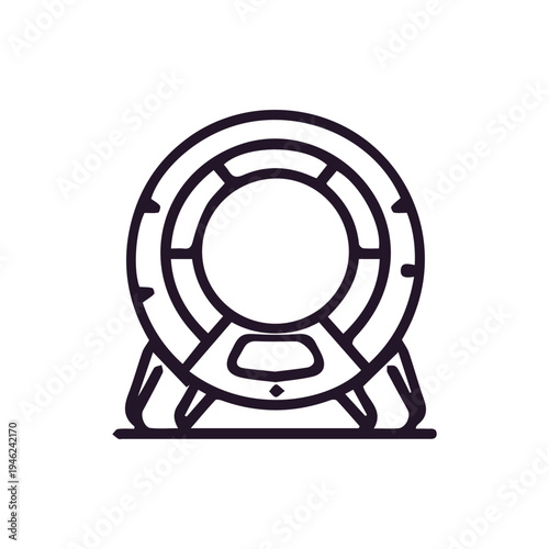 Minimalist Hamster Wheel Icon For Pet Care And Animal Activity Apps
