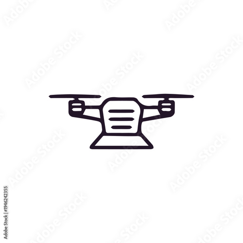 Minimalist Drone Quadcopter Line Art Icon For Modern Tech Designs