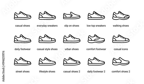 Various iconic casual footwear designs