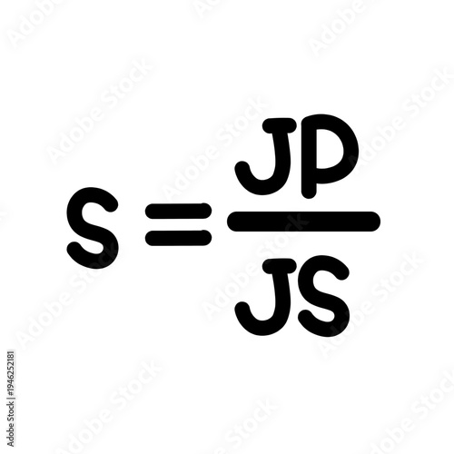 Scale ratio formula isolated on white background mathematics concept handwritten in simple educational style for map measurement illustration.
