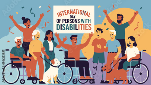 International Day of Persons with Disabilities Celebration vector illustration