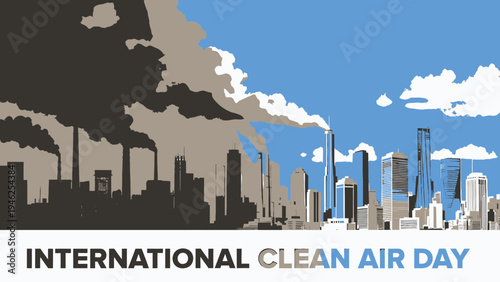 International Clean Air Day Cityscape Illustration vector illustration