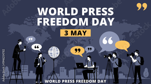 World Press Freedom Day Graphic vector illustration