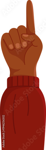 Illustration of Hand Pointing Up