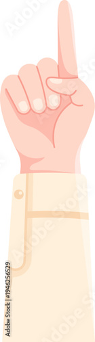 Illustration of Hand Pointing Up