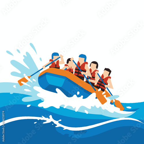 Team Rafting Adventure in Raging River Waters