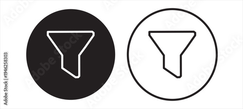 Filter icon, funnel icon, filtering icons, sorting icons - Ascending and descending sort icon sign - Filters icon button