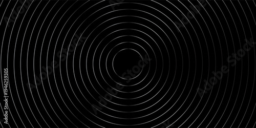 Create a bold look with a centric circle background featuring vector graphics of sound waves.