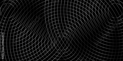 Create a bold look with a centric circle background featuring vector graphics of sound waves.