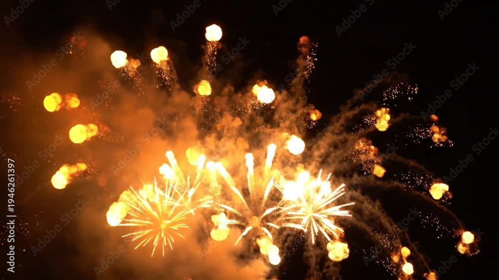 custom made wallpaper toronto digitalBright golden fireworks display illuminating the dark night sky with explosions and trails for celebrations