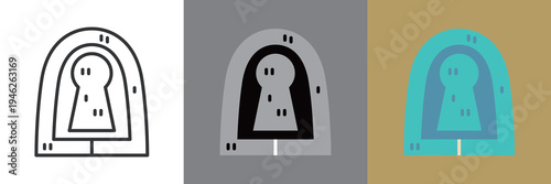 編集可能な大阪名所の仁徳天皇陵古墳アイコン