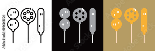 編集可能な大阪名物の串カツアイコン