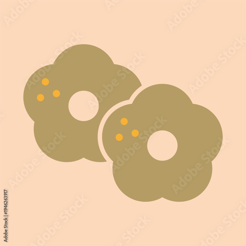 そばぼうろのシンプルなラインアイコン