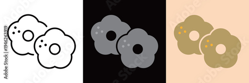 そばぼうろのシンプルなラインアイコン