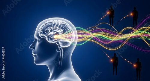 Brain Neural Connection Network and Human Connectivity Concept