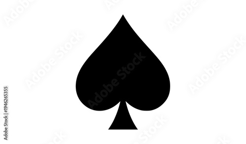 Black spade playing card symbol sharp geometric silhouette vector icon