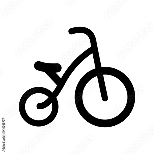 Baby bicycle with two wheels icon