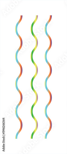 Colorful Wavy Ribbon Streamers Vertical Abstract Design For Celebration And Modern Decor