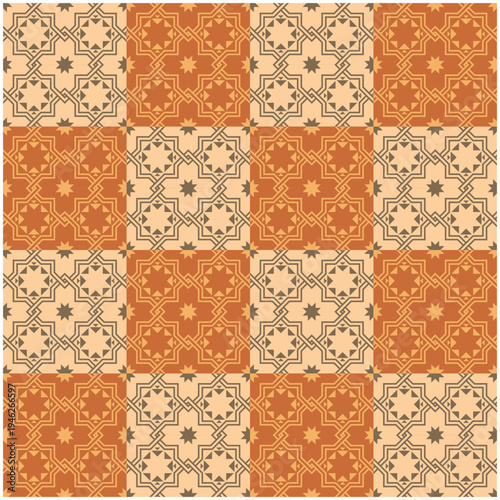 Abstract geometric seamless pattern ornamental line art background. Decorative repeating vector background suitable for wallpaper, textile, fabric, packaging, wrapping paper, and surface design.