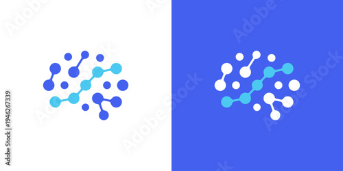 Dual meaning logo combining brain and connection elements, symbolizing intelligent networking, data integration, innovation, and the power of connected thinking in modern technology.
