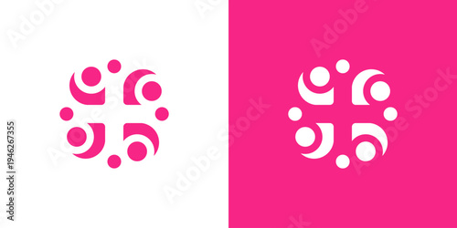 Dual meaning logo combining people, unity, and partner elements, symbolizing collaboration, trust, teamwork, and strong partnerships working together toward shared success.