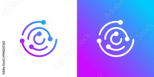 Dual meaning logo combining circle and connection elements, symbolizing unity, continuity, networking, and seamless connectivity within a modern digital ecosystem