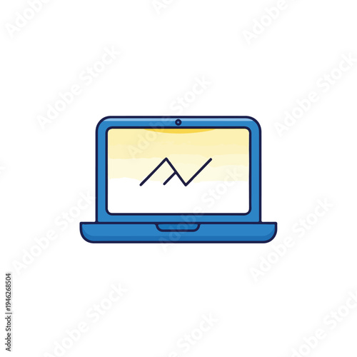 Laptop with a glowing screen