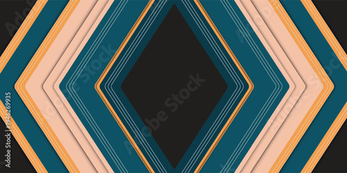 Minimal Black and White Background with Arrow Pointing Right. Striped Transition from Black to White Abstract Strict Lines. Simple Pattern. Vector Illustration.