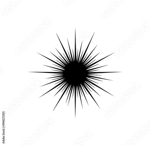Silhouette of a starburst or explosion with sharp rays