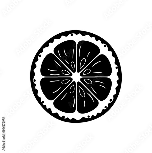 Silhouette of a citrus fruit slice