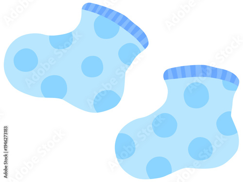 ドット柄の子供用靴下のイラスト ベクター素材