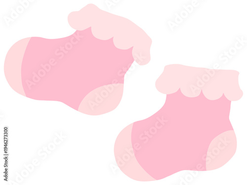 フリルのついた子ども用靴下のイラスト ベクター素材