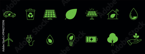 Happy earth day Eco friendly icons for sustainable living and environmental awareness