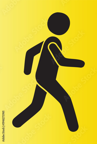 Silhouette of a person walking in a forward direction