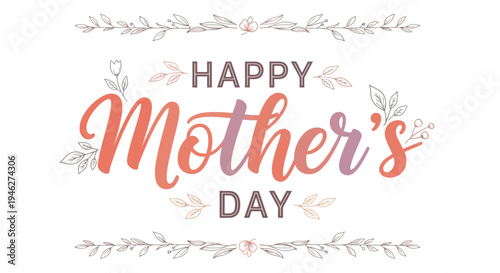 Happy Mothers Day Greeting Card Design.