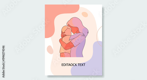 Illustration of Mother and Baby Bonding.